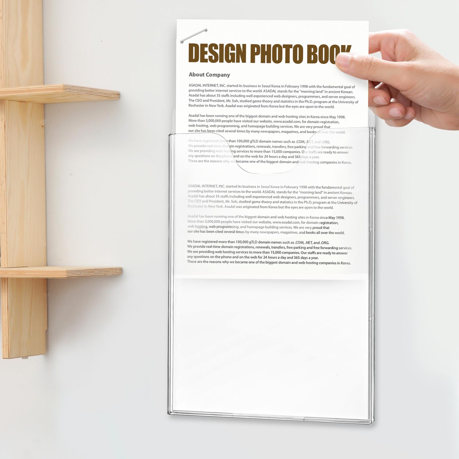 SUPVOX Portadocumenti da Parete in Acrilico Trasparente Verticale Organizer Porta Opuscoli e Porta Buste per Ufficio e Casa Supporto da Parete Robusto per Brochure Riviste e Lettere