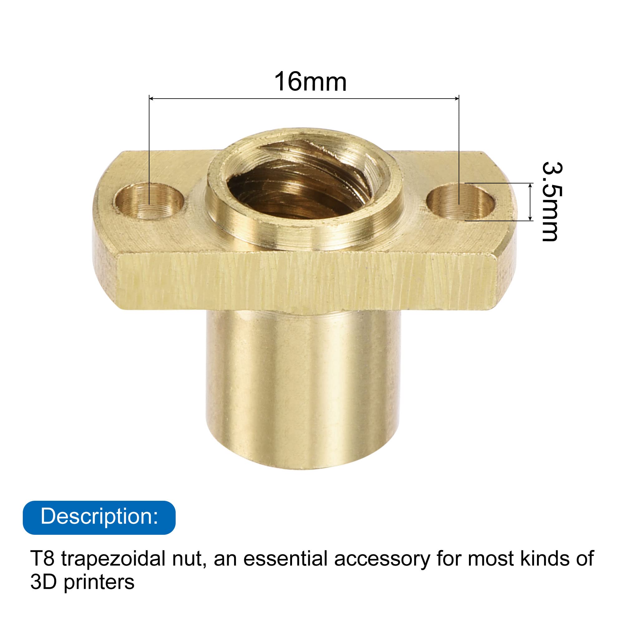 Fantasyo T8 Messing Anti-Backlash Muttern – 4 Stück Mit Federn, Für 3D-Drucker & CNC, Steigung 2 Mm