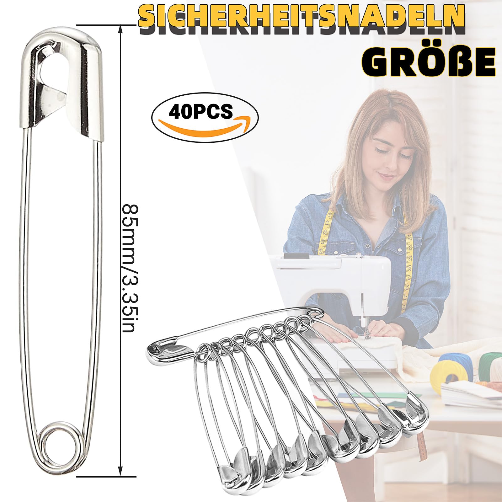 Lot De 40 Grandes Épingles À Nourrice Robustes Assorties (5.1