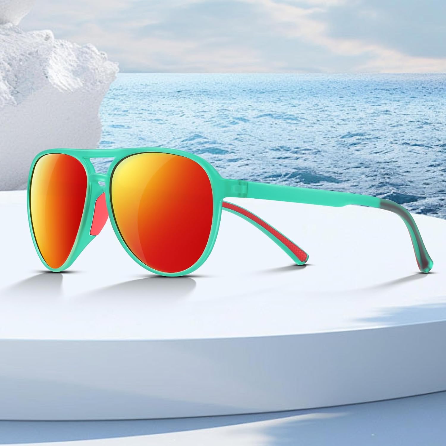 KUGUAOK Polarized Aviator Sunglasses for Women Men Sports Style UV400 Protection Running Sun Glasses Vintage Trendy Shades - Image 3