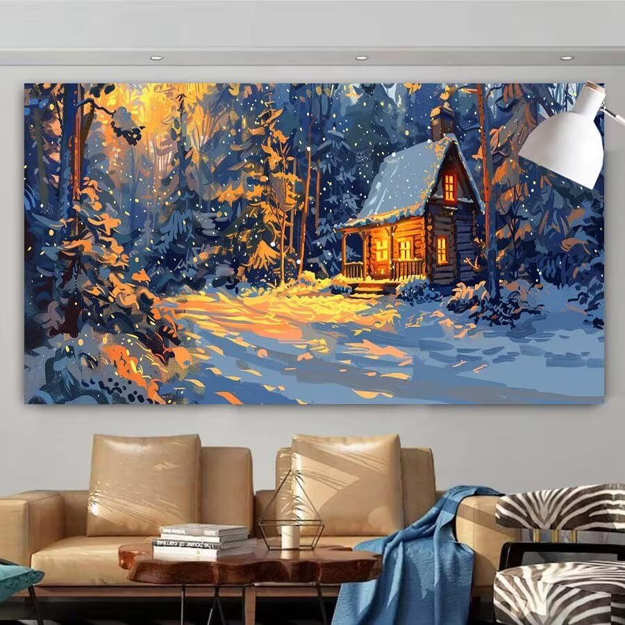 Peinture diamant 5D grand format pour sublimer votre maison en hiver