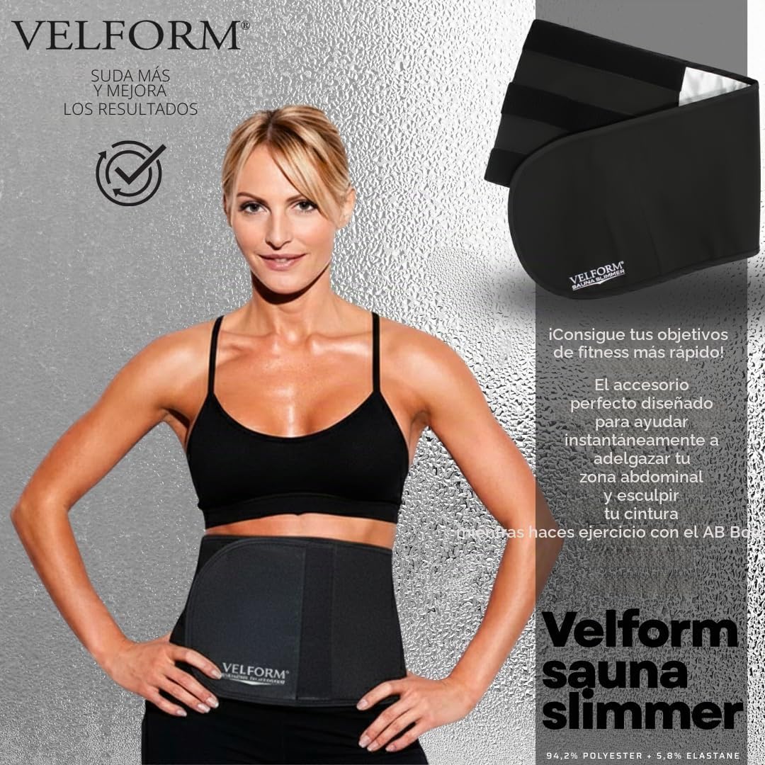 GYMFORM AB Booster Plus + Sauna Slimmer, Máquina de musculación, Equipo de Entrenamiento Completo, Ejercicio aeróbico Multifuncional y Tonificación, Computador + Faja Reductora Efecto Sauna