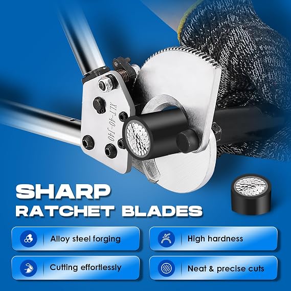 NEWTRY Ratchet Cable Cutter for Up to 300mm² Armored Copper Aluminum Cable