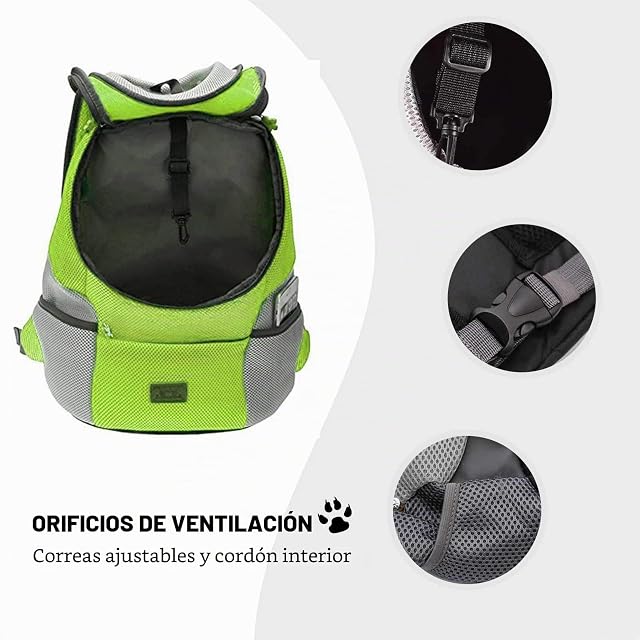 Foto 5 de 7 de PETCUTE Mochila Mochila Bolsos pequeños transportador portabebés,Verde,M