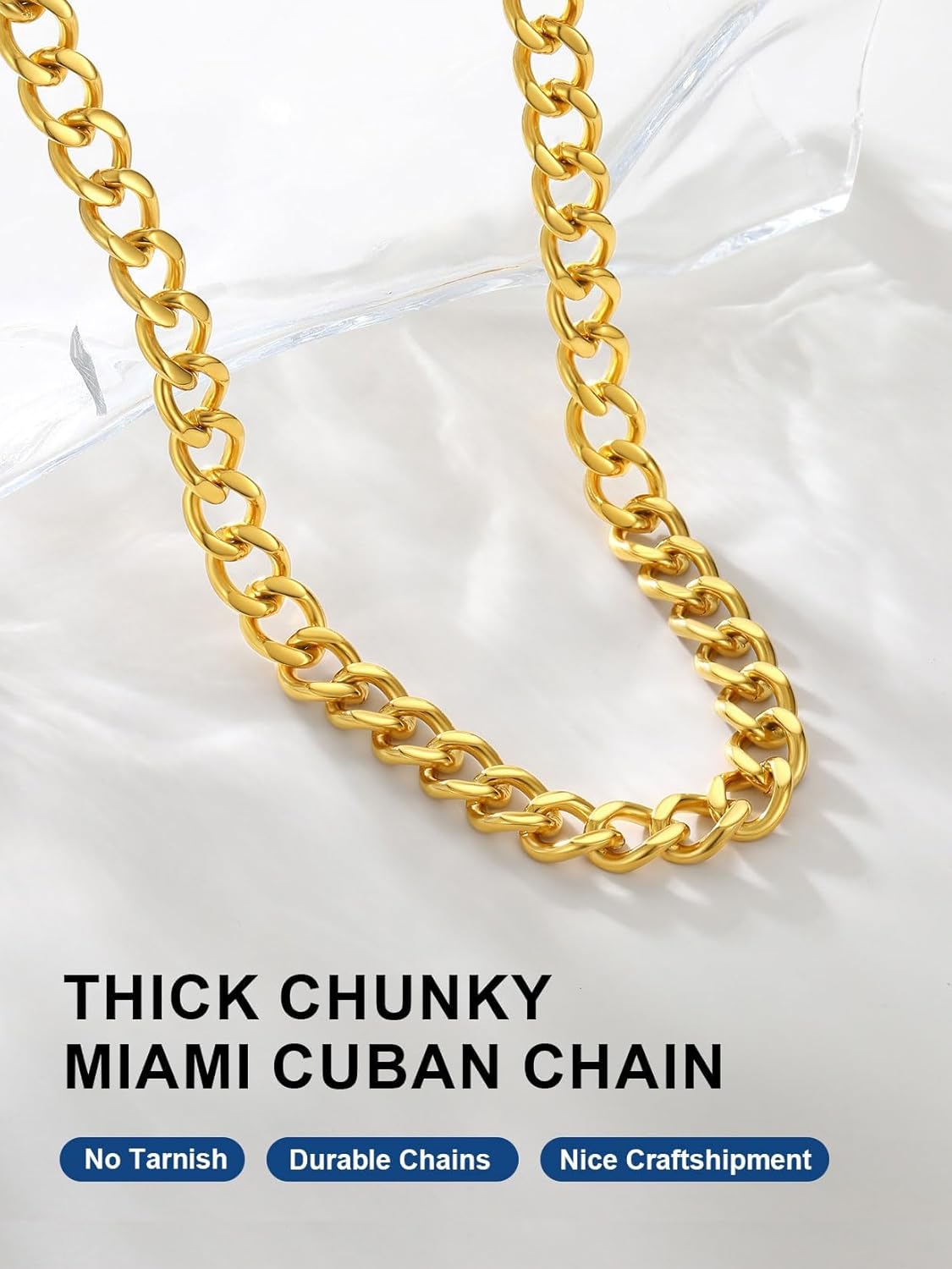 ChainsPro Cuban Link Chain for Women,Stainless Steel Chunky Necklace Silver/Gold Plated Thick Chain Choker, 12/16/20 mm Width,18" and 20" Punk Hip Hop Trendy Non Tarnish Jewelry Gifts - Image 4