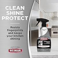 Vista 5 de Weiman Limpiador y pulidor de acero inoxidable – (2 unidades) – Protege los electrodomésticos de huellas dactilares y deja un brillo sin rayas