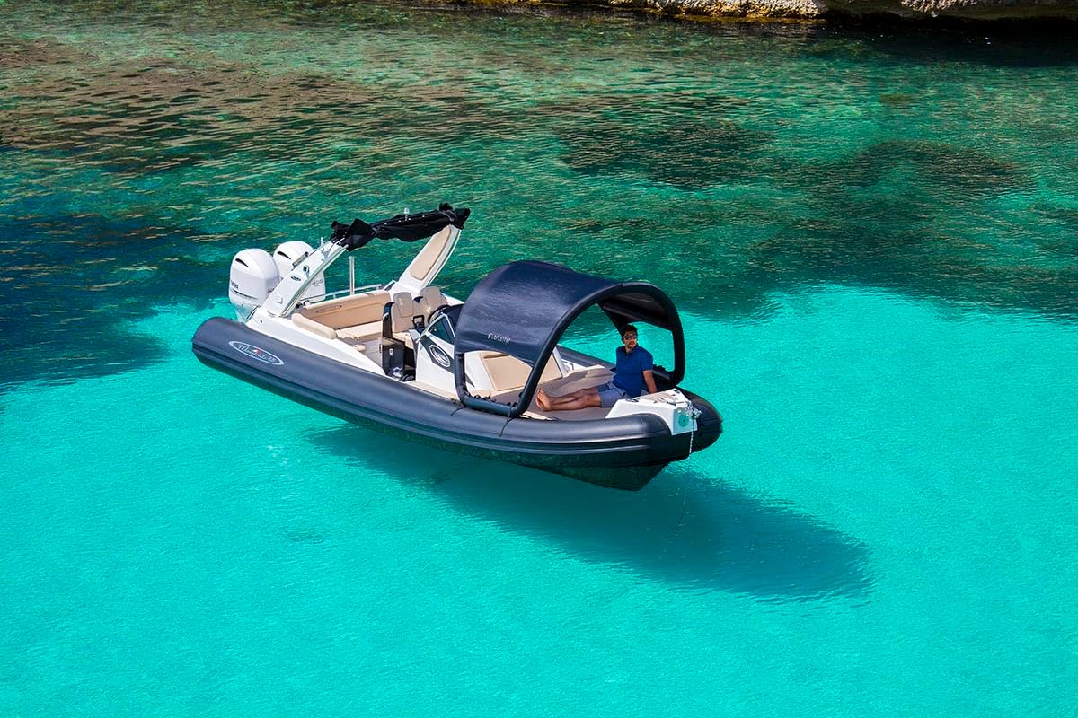 Bimini Boat Shade Inflatable Sun Shade Sail Shade for Boats of All Types, Size XS (Available XS - L), New (Black)