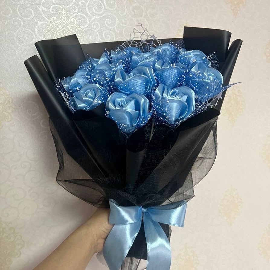 50本青バラブーケ　プレゼント お祝い 枯れない花 永生薔薇　特別な人へ 楽天市場】祝い 花愛妻の日 誕生日 プレゼント お祝い