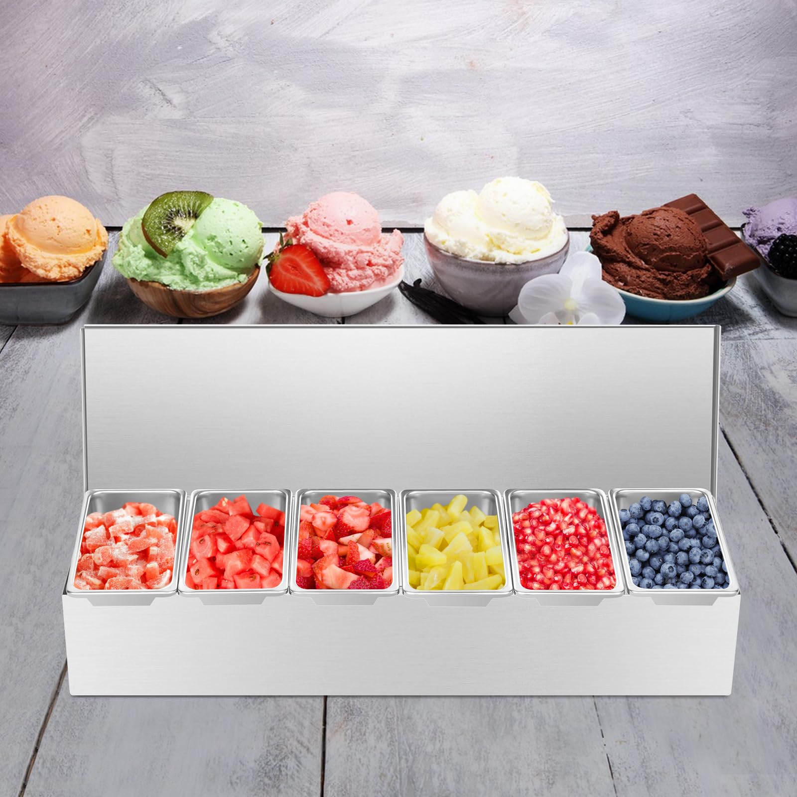 6 cajas para especias de cocina, rectangulares, juego de recipientes para ingredientes, recipiente para condimentos, recipiente para alimentos, acero inoxidable, utensilios de cocina