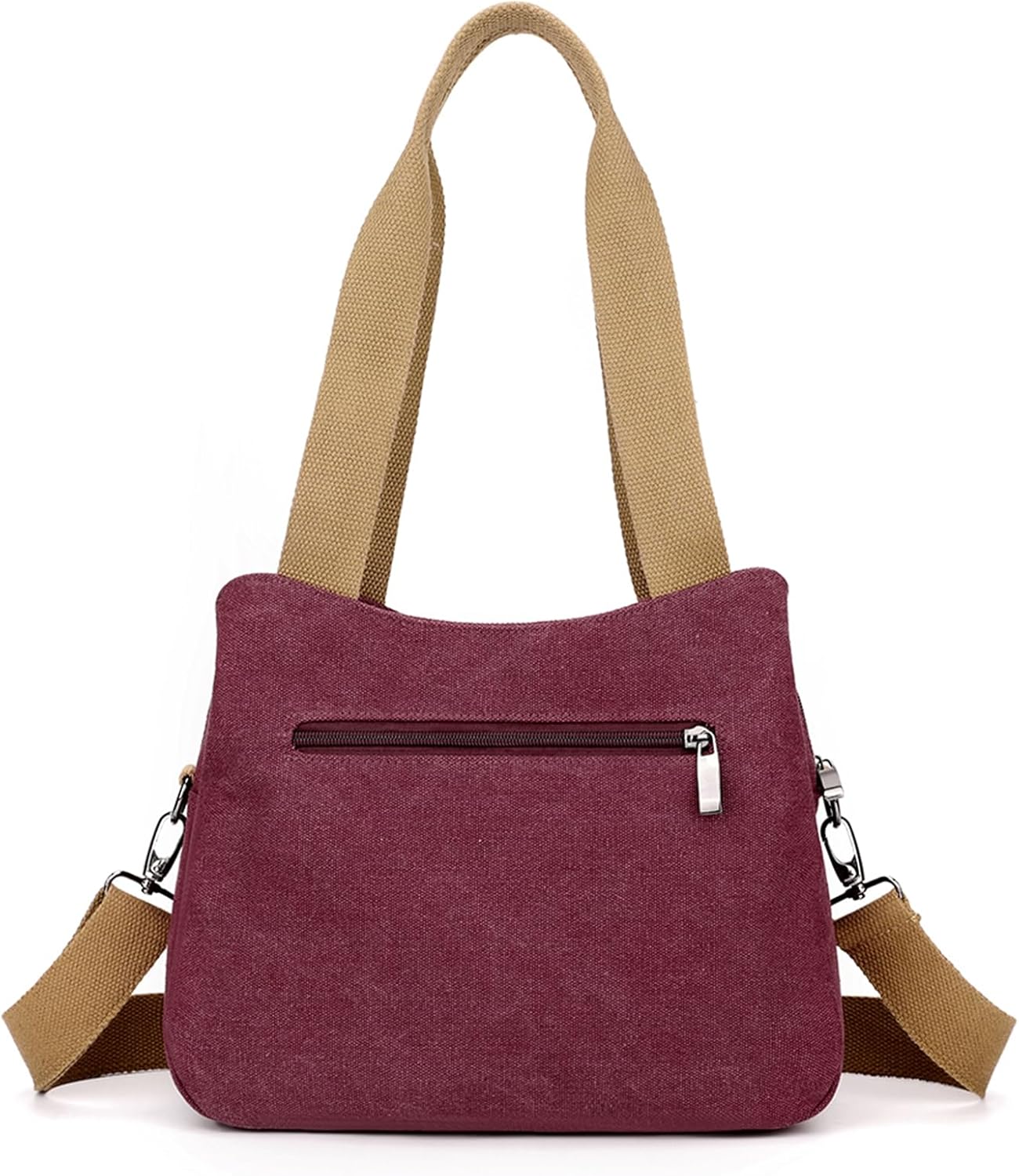 Sunshinejing Women's Canvas Purse Small Shoulder Tote Work Crossbody Bag Multi-pocket Handbag - Image 6