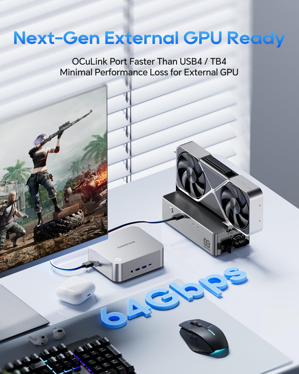 AOOSTAR GEM12 Mini PC, AMD Ryzen 9 6900HX(8C/16T,up to 4.9GHz