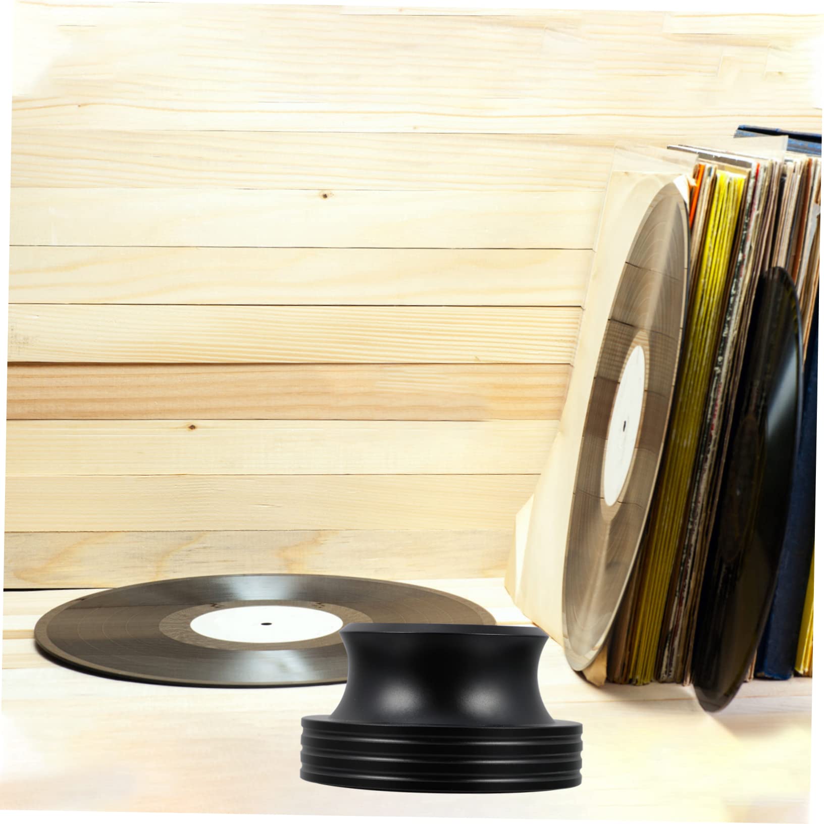 PartyKindom Estabilizador De Disco De Aluminio para Vinilos Negros Abrazadera Equilibrada para Tocadiscos Mejora La Calidad De Sonido y Estabilidad