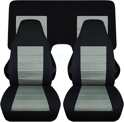 Miniatura 42 de Totally Covers Compatible con cubiertas de asiento para Chevy Camaro 1982-1992: Negro - Juego completo (23 colores) Cupé/Convertible Banco Negro