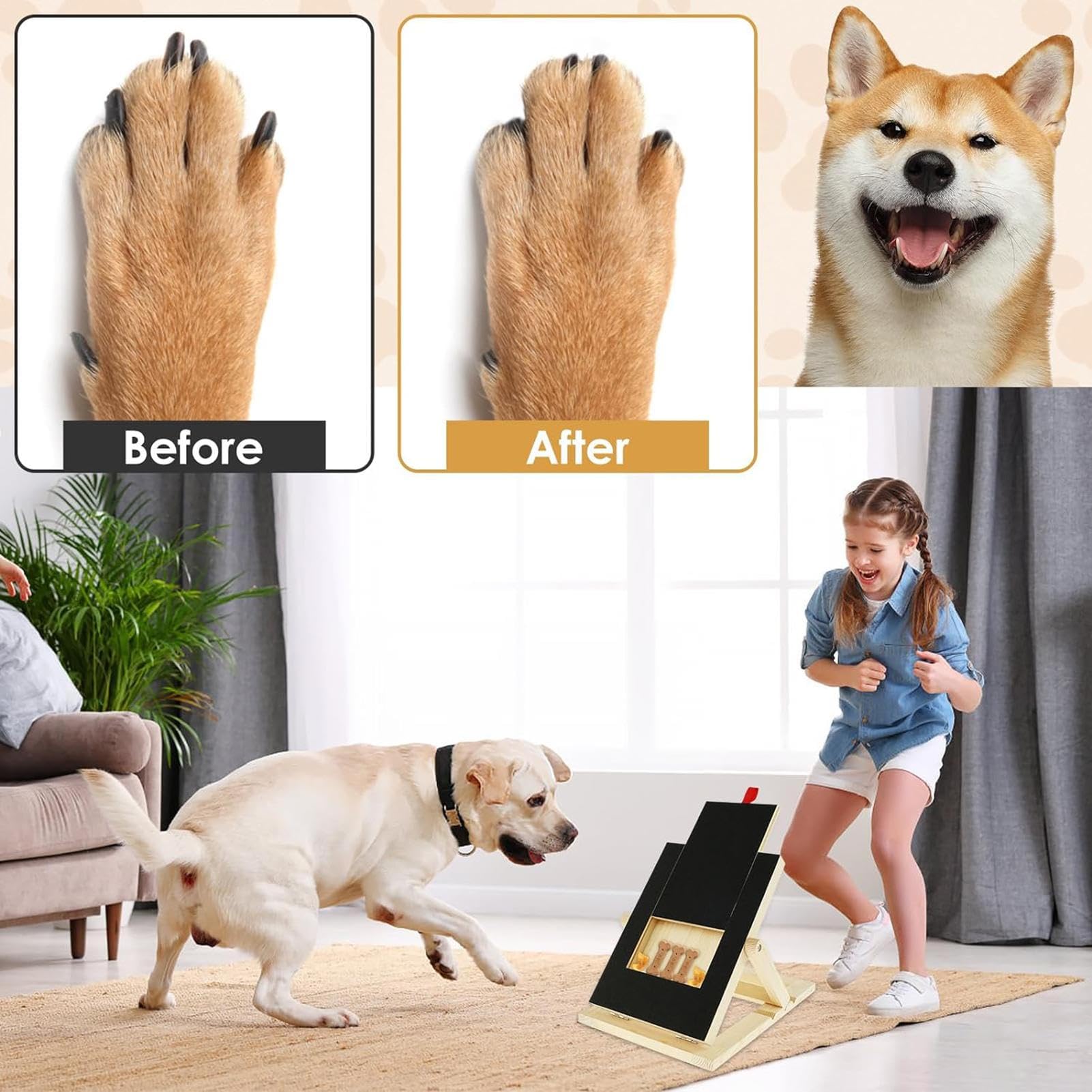 Tappetino da grattare per zampe di cane, tagliere per unghie per cani | strumento di taglio regolabile antiscivolo, taglierino per la maggior parte dei cani, tampone per la casa