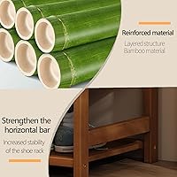 Vista 5 de Zapatero de bambú, organizador de almacenamiento de 5 niveles, 15-20 pares de zapateros independientes y organizadores de zapatos para entrada
