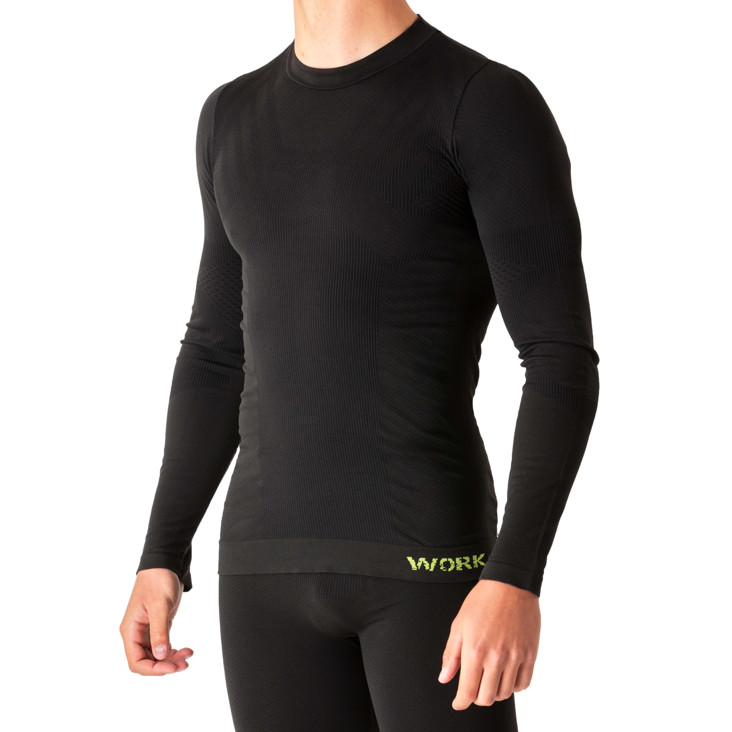 Tee Shirt Homme Thermique Manches Lounges du Travail - sous Vetement Thermique Homme Èlastiques, Respirant, Chaud, sans Coutures ni Ètiquettes - Made in Italy