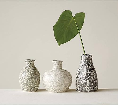 Miniatura 2 de Creative Co-Op Juego de jarrones de terracota envejecida (juego de 3 tamaños), color gris