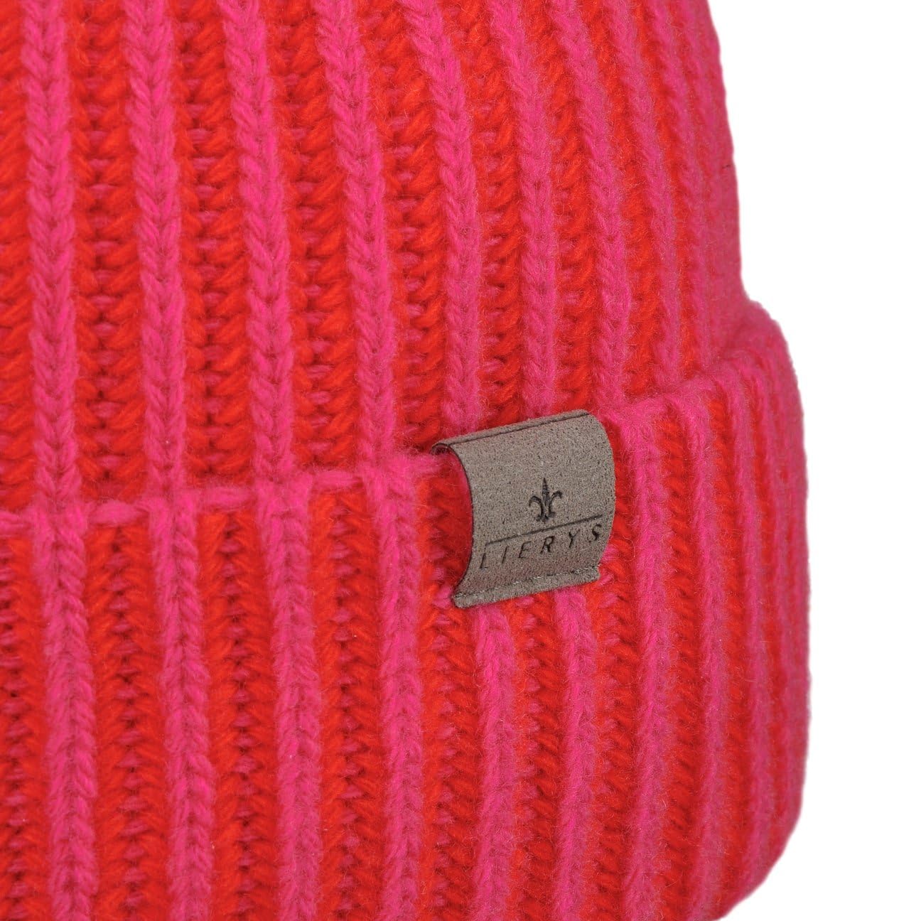 LIERYS Soft Merino Doubleface Berretto a Maglia Doubleface con Risvolto Prodotto in Germania Unisex Autunno Inverno