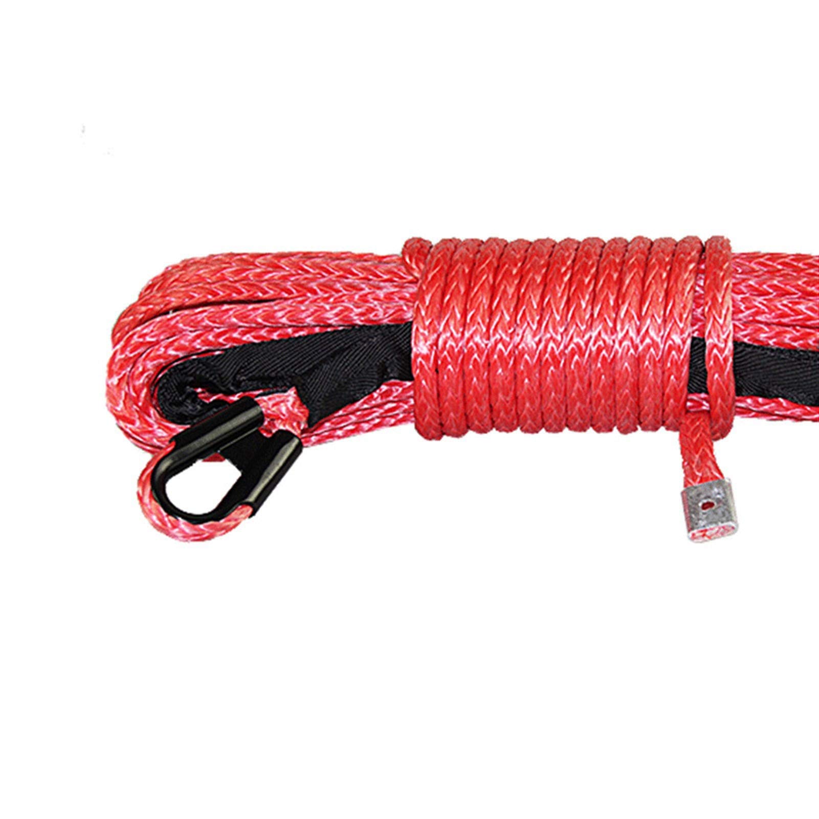 Winch Rope, 10mmx26m Winch Rope Car Strong Trailer ATV Traction(Rosso)