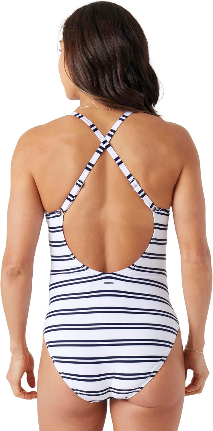 Nautica Womens One-Piece Swimsuit – Slimming Tummy Control Bathing Suit, Quick-Dry Fabric, Bikini Swimsuit