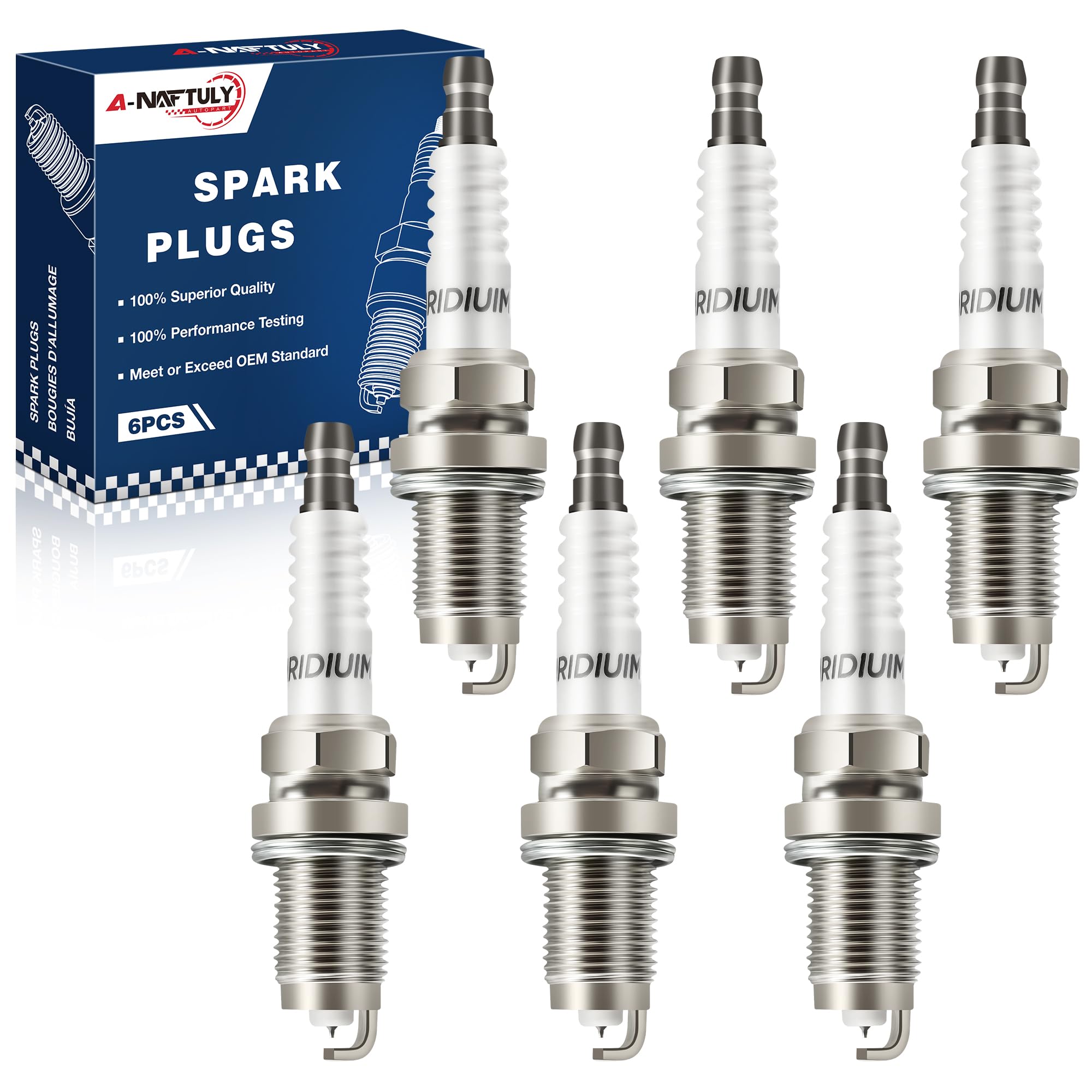 Iridium Spark Plugs 6 Pack Compatible with Honda Odyssey V6 3.5 2005 2006 2007 2008 2009 2010, Pilot Ridgeline 06-08, Acura MDX 03-06, Saturn Vue 04-