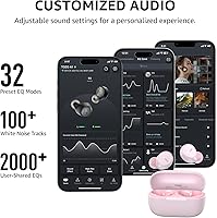 Vista 8 de TOZO Auriculares inalámbricos A1 Bluetooth 5.3 de peso ligero en el oído IPX5 Auriculares impermeables 2 micrófonos para llamadas AI, auriculares