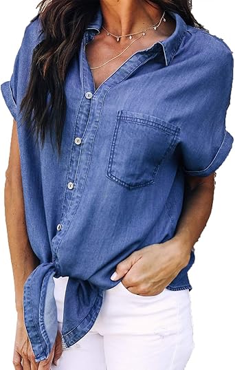 teal button down shirt