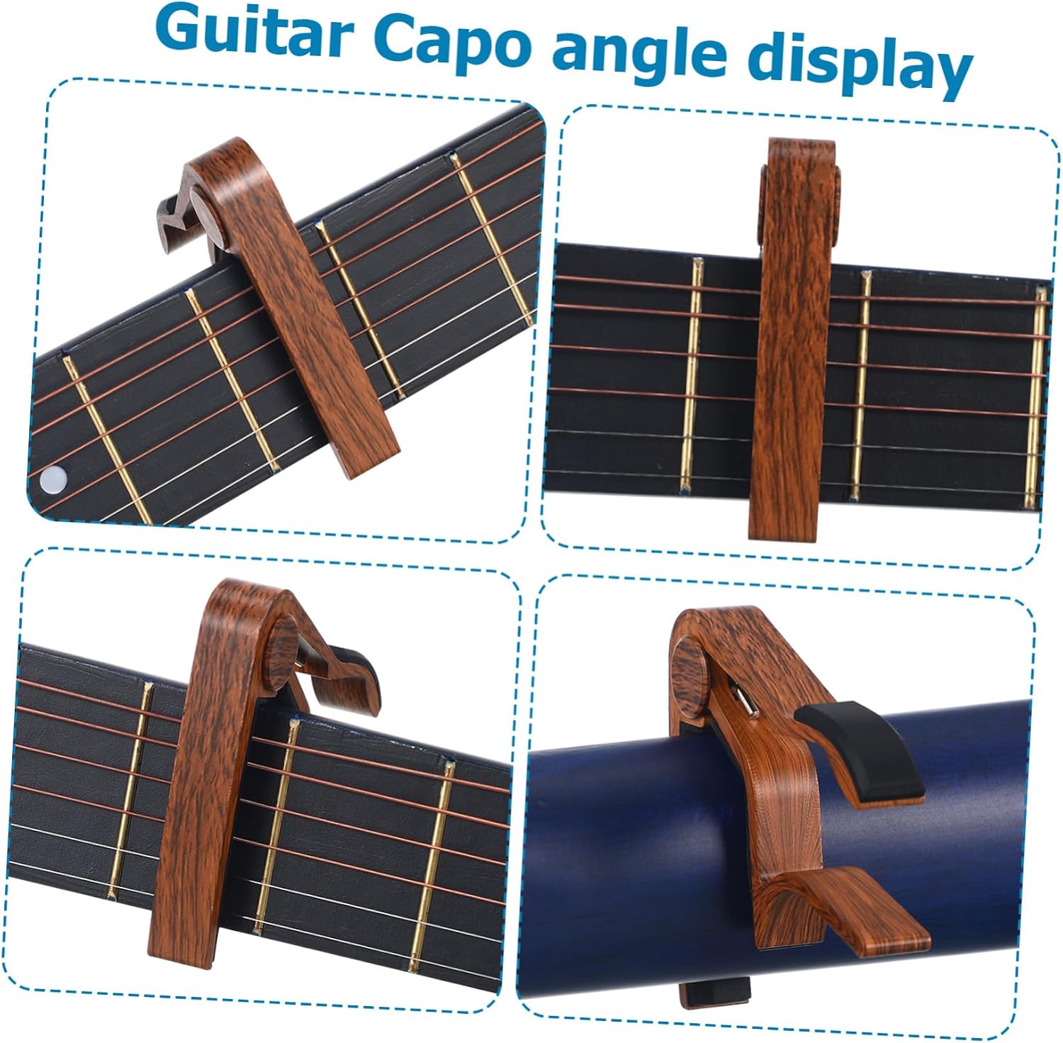 Toddmomy 2pcs Acoustic Guitar Capo Wooden Guitar Capos Tuning Clip Precision Fit Ergonomic Handle