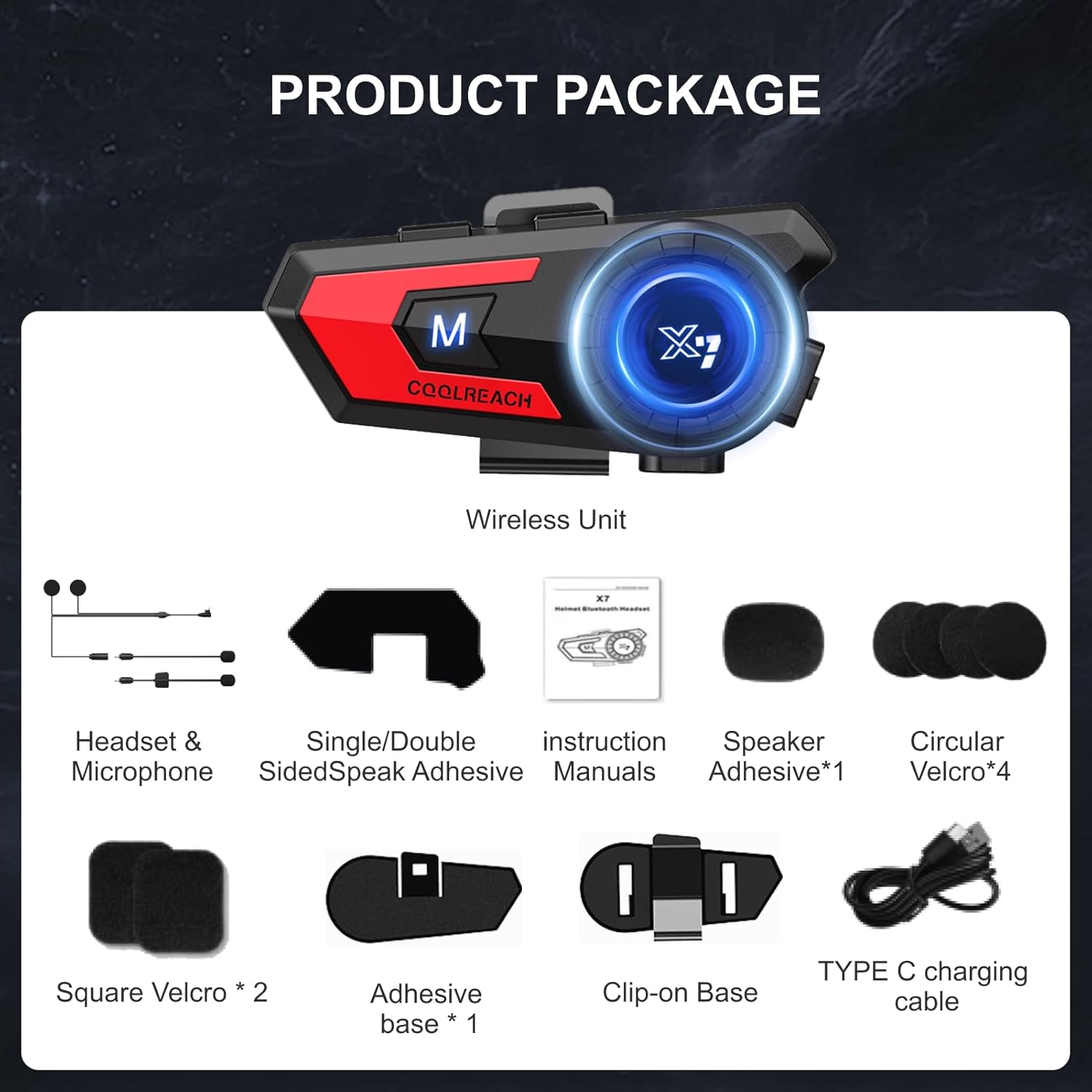 Diagram of Khptop X7 headset controls and components