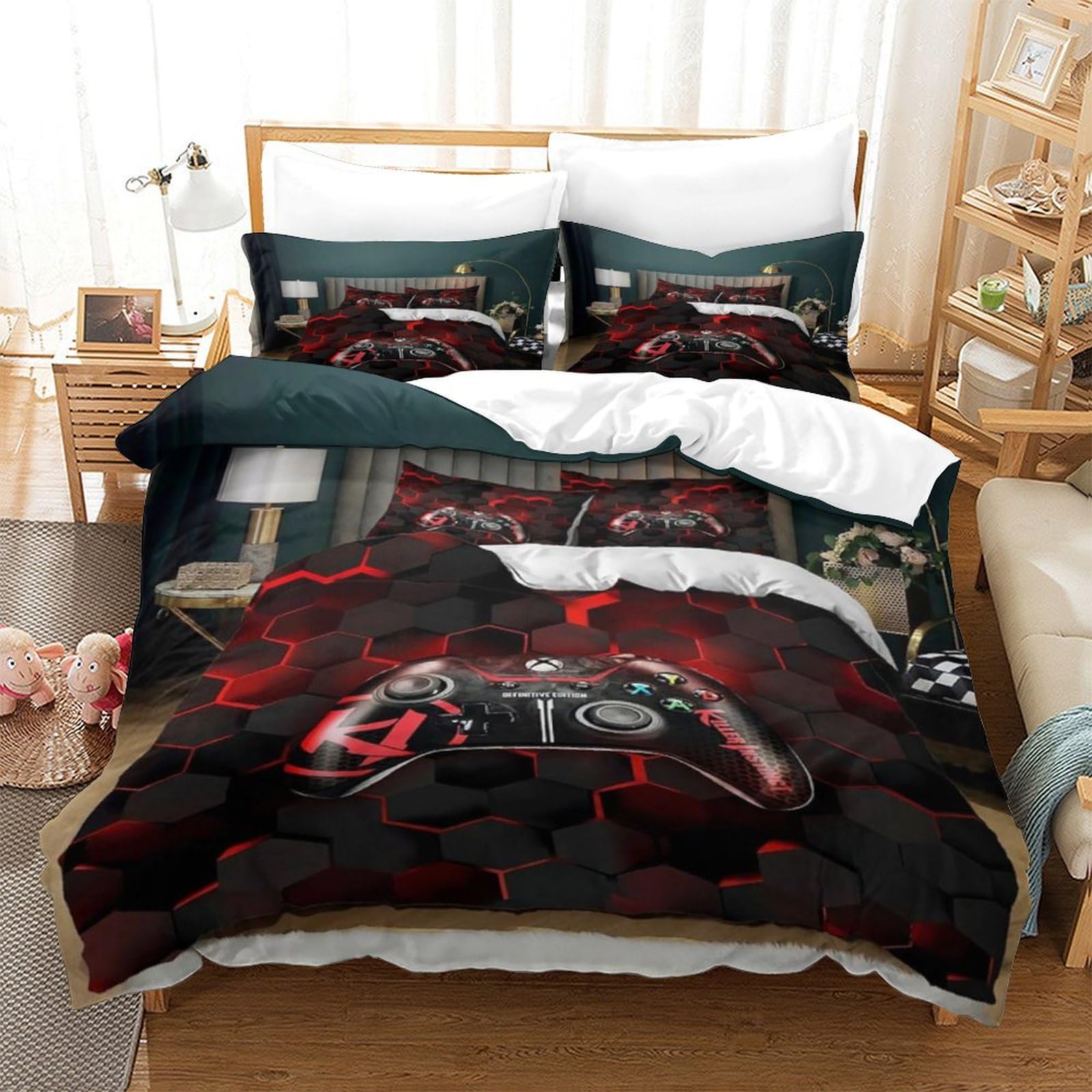 Housse de couette Game 260x220cm avec taies d'oreiller