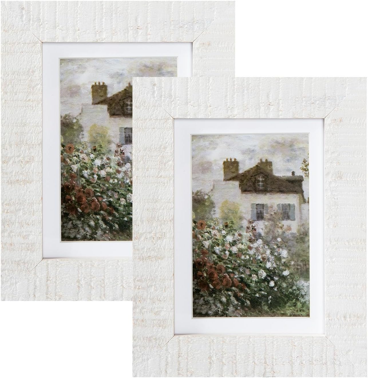 8x10 Wood Picture Frame Rustic Photo Frame Real Glass for Wall and Tabletop Black 2 Pack