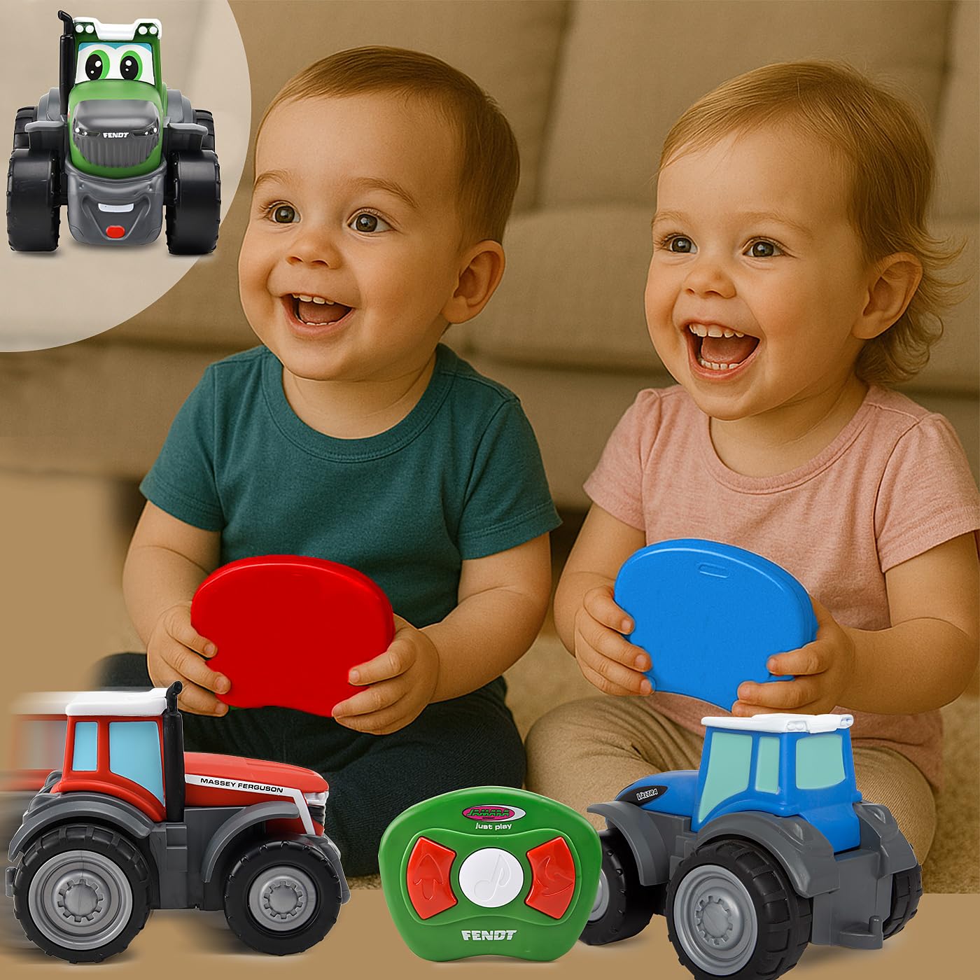 Jamara Massey Ferguson My First 405321 Tracteur RC 2,4 GHz avec Son – Jouet agricole, Jouet agricole, Cadeau pour Enfants, Premier véhicule télécommandé