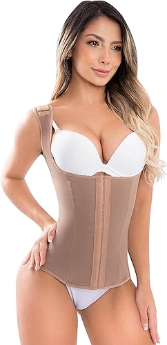 Fiorella Shapewear Powernet - Chaleco de entrenamiento para mujer, 3 ganchos, fajas, chaleco reductoras colombianas 635C