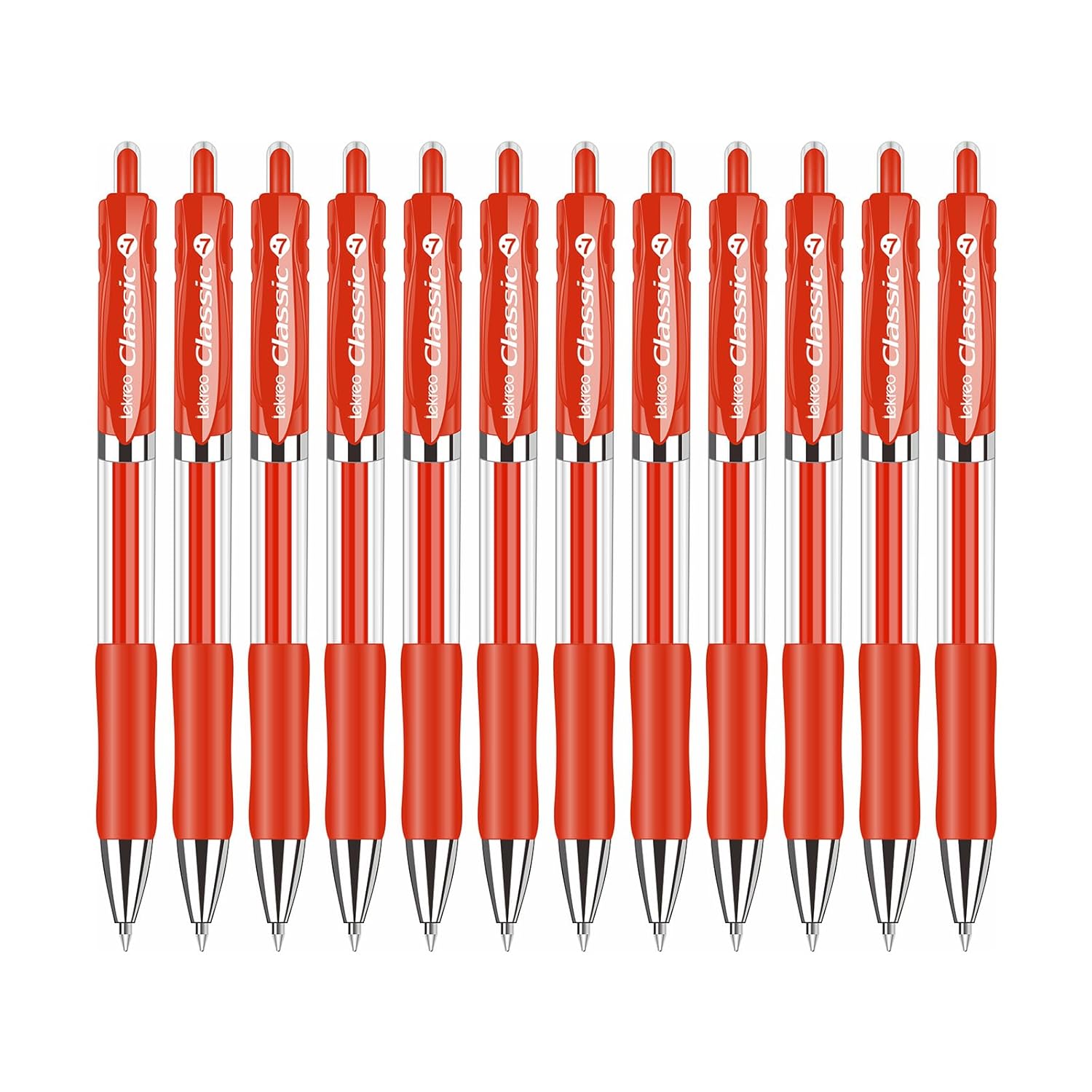 Classic Retractable Gel Roller Pens 0 7mm Fine Point Red Ink Red - 12 Packs