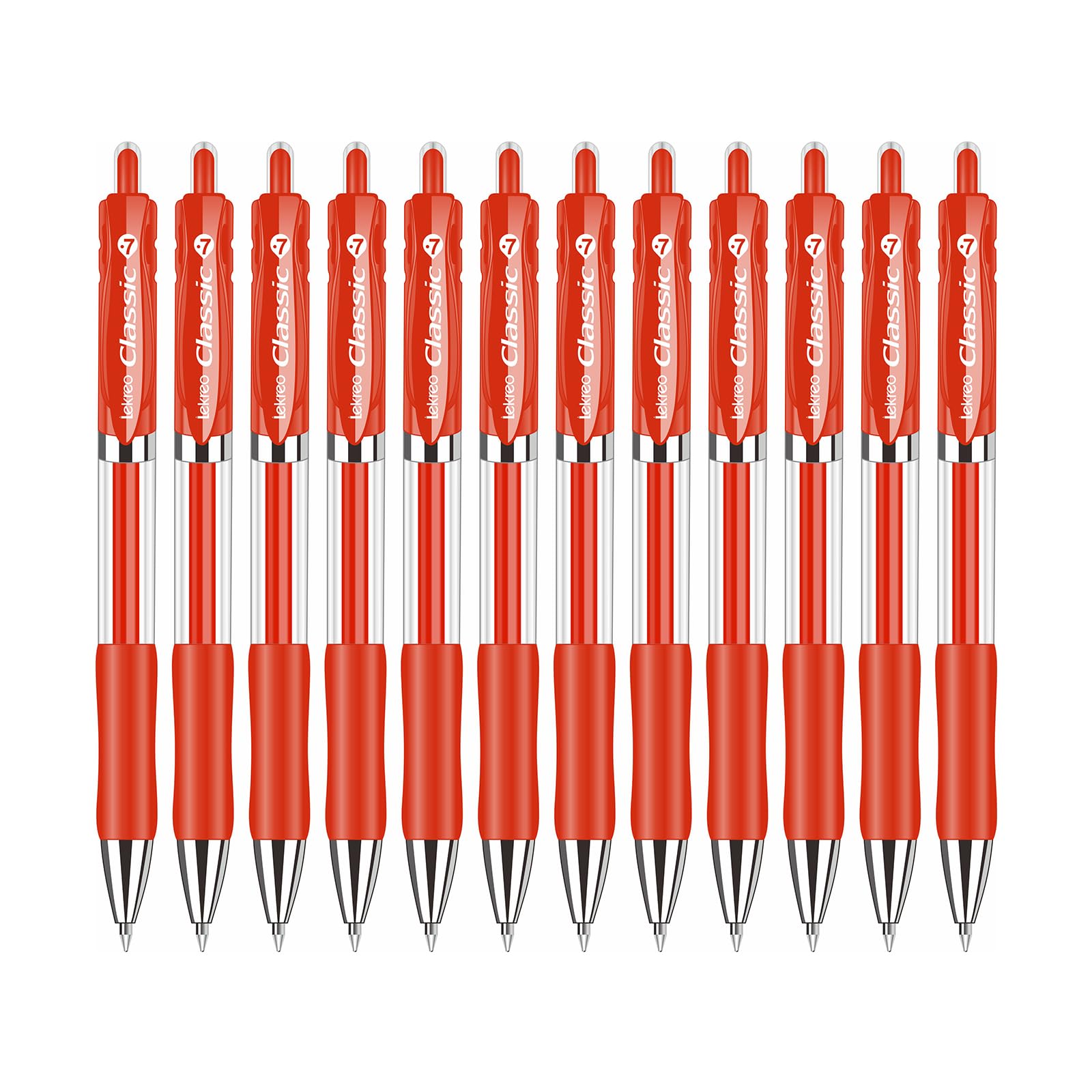 Classic Retractable Gel Roller Pens 0 7mm Fine Point Red Ink Red - 12 Packs