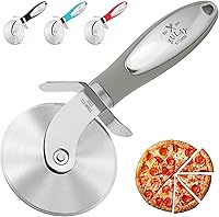 Vista 1 de Zulay Kitchen Cortador de pizza de alta calidad, rueda de acero inoxidable duradera, fácil de limpiar, fácil de usar, súper afilado con mango