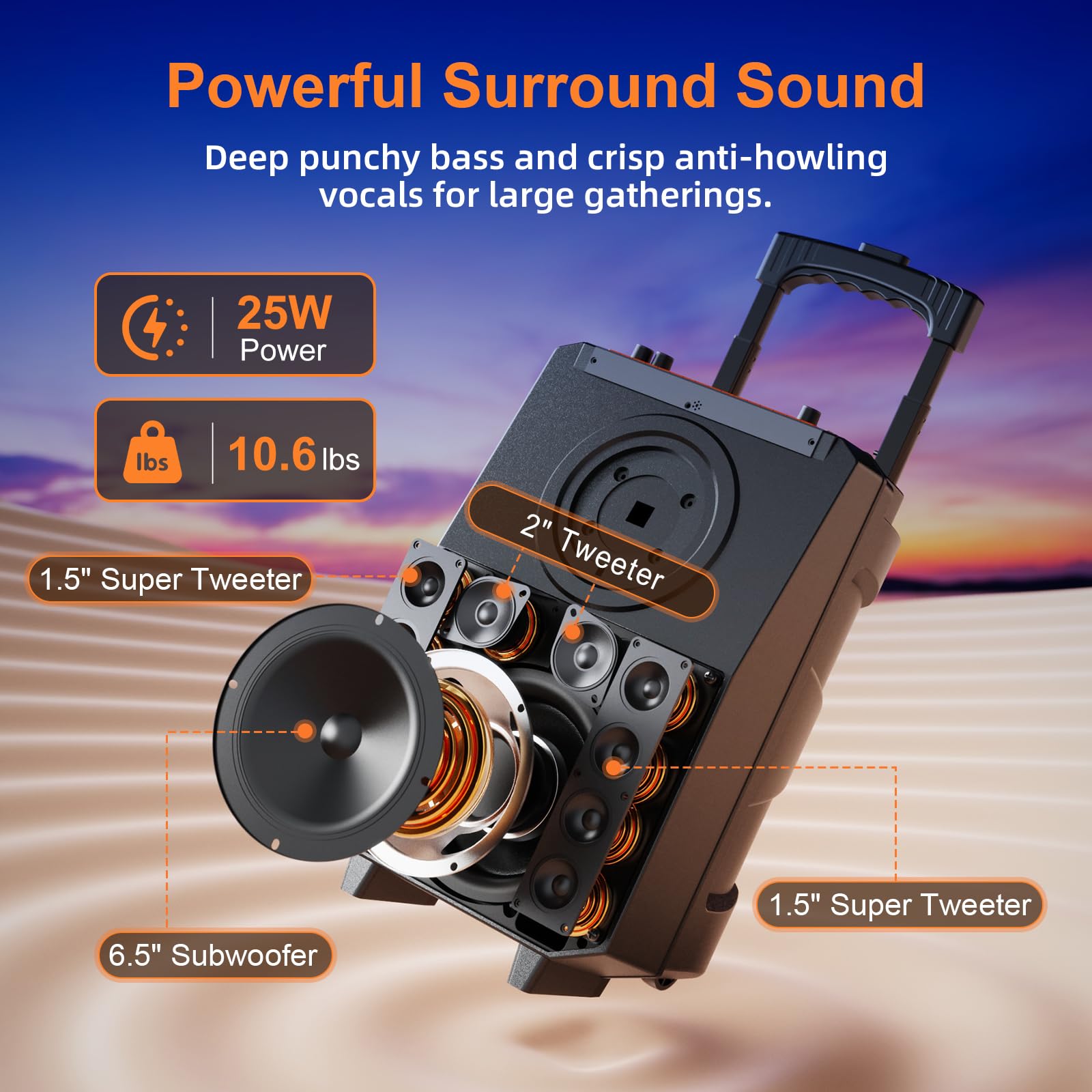 Macchina Karaoke del carrello con lo schermo, mirroring senza fili dello schermo per il sistema iOS & Android