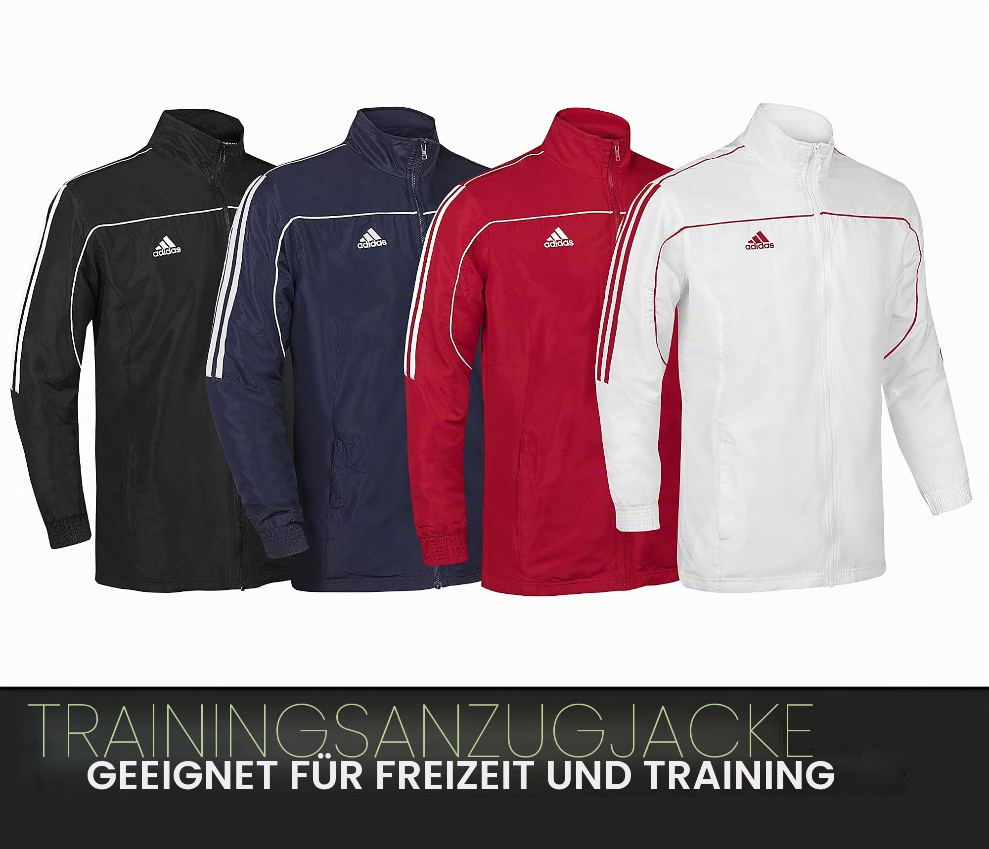 adidas Unisex Trainingsjacke schwarz Medium weiß