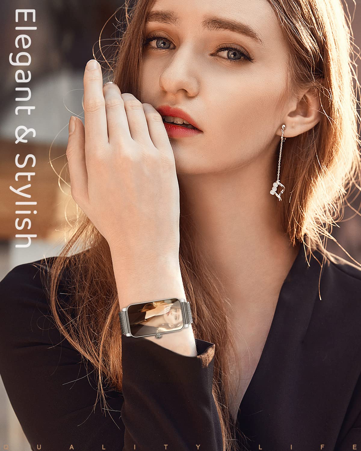 smartwatch, smartwatch BOCLOUD dla kobiet i mężczyzn, iPhone, Android, z monitorowaniem poziomu tlenu we krwi, tętna, snu, wodoodporność IP68, fitness tracker z 12 trybami treningowymi, srebrny
