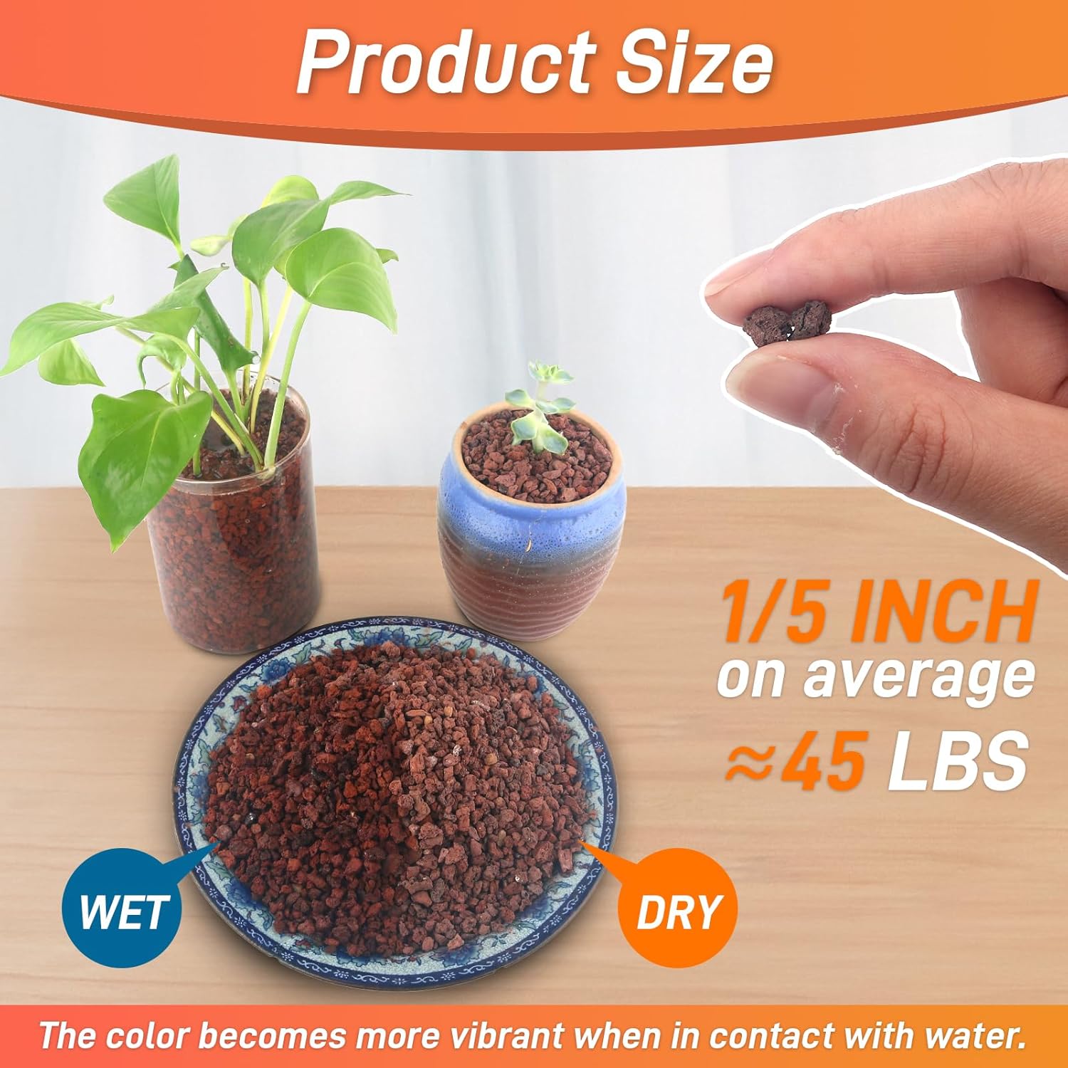 45Lb Horticultural Lava Rock - Succulent Soil Amendment, Decorative Cactus Soil Potting Mix, Volcanic Rock for Aquarium, Fairy Gardening Top Dressing, Plant Drainage - Image 3