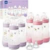 MAM 9oz Easy Start Anti-Colic+ Vented Baby Bottles, 2+ meses, 6 piezas, Niña | Flujo medio + 2 tetinas de regalo (flujo rápido y extra rápido), Reduce cólicos, gases y reflujo, Fácil limpieza, Sin BPA, Hecho en Europa 1