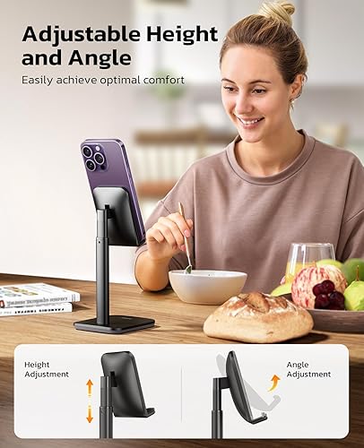 Miniatura 3 de Nulaxy Soporte para teléfono, soporte de teléfono celular ajustable en ángulo de altura, soporte de teléfono para escritorio compatible con teléfono