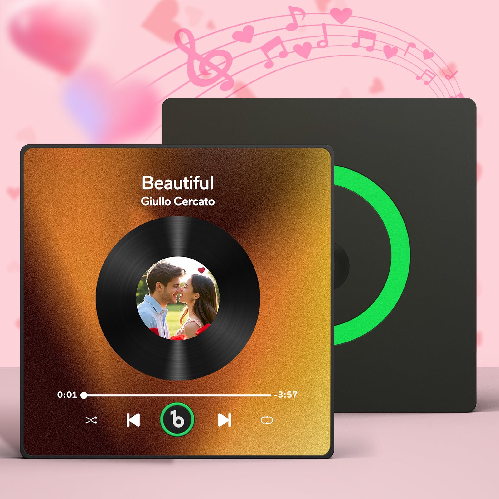 Magnete Frigorifero Musicale Personalizzato - Invia Foto E Canzone Spotify - Regalo Originale Compleanno San Valentino - Foto 4