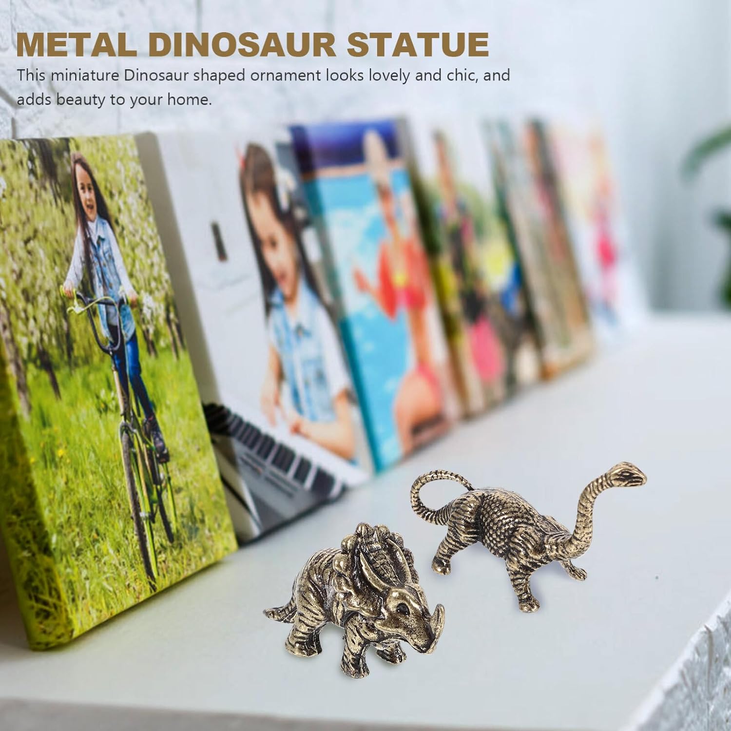 HOMSFOU Mini Dinosaur Figurine Set 2.16In Desktop Decorative Dinosaur Ornaments Vintage Small Statue Collectible for Home Office Party Decor