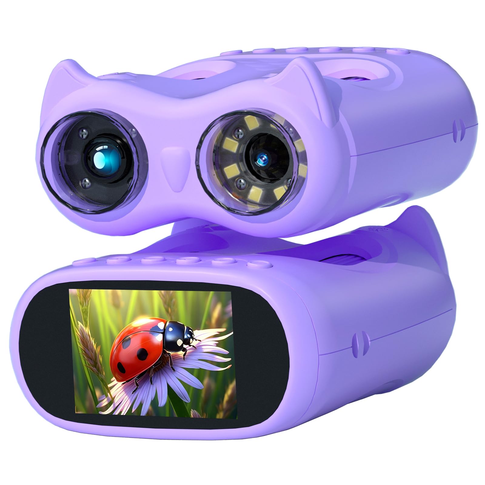 Digitales Mikroskop für Kinder, 2-in-1 1000X Tragbares Mikroskop & 10X Fernglas für Kinder mit Foto und Videofunktion – Handmikroskop Spielzeug Geschenke für Mädchen und Jungen ab 3 Jahren(Lila)