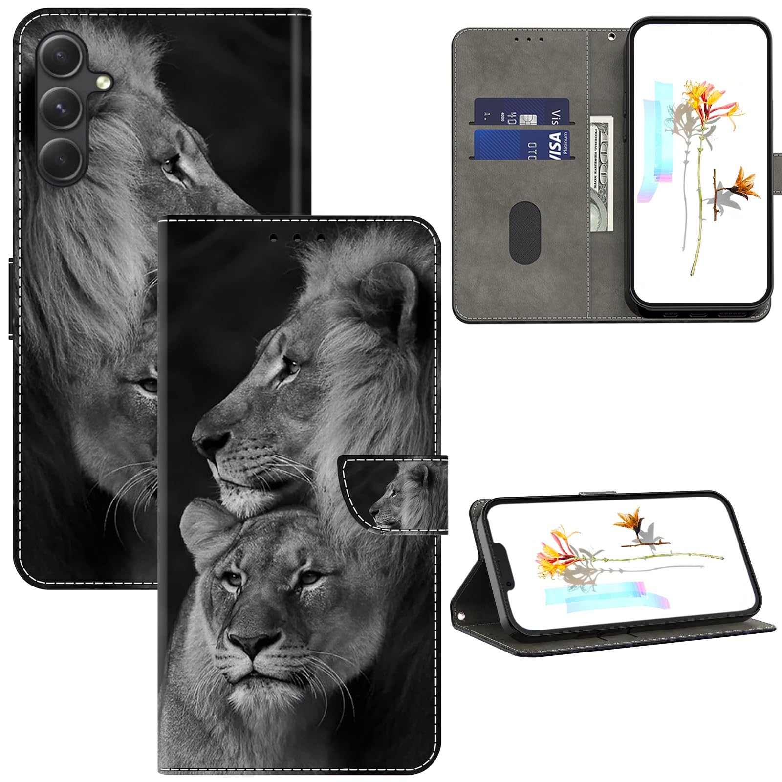 ALILANG for Samsung Galaxy A36 5G/ Galaxy A56 5G Phone Case with Credit Card Holder, Flip Book PU Leather Protective Magnetic Cover for Galaxy A36