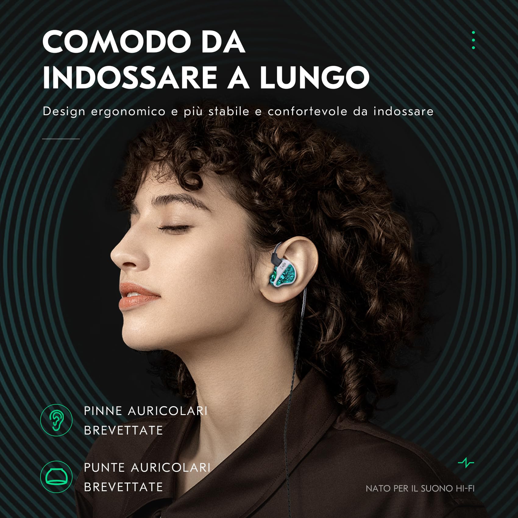 Yinyoo CCZ Harmony BC01 Pro, auricolari IEM con driver ibrido 1DD 1BA, cuffie in-ear bilanciate a tre frequenze, isolamento acustico, IEM leggero