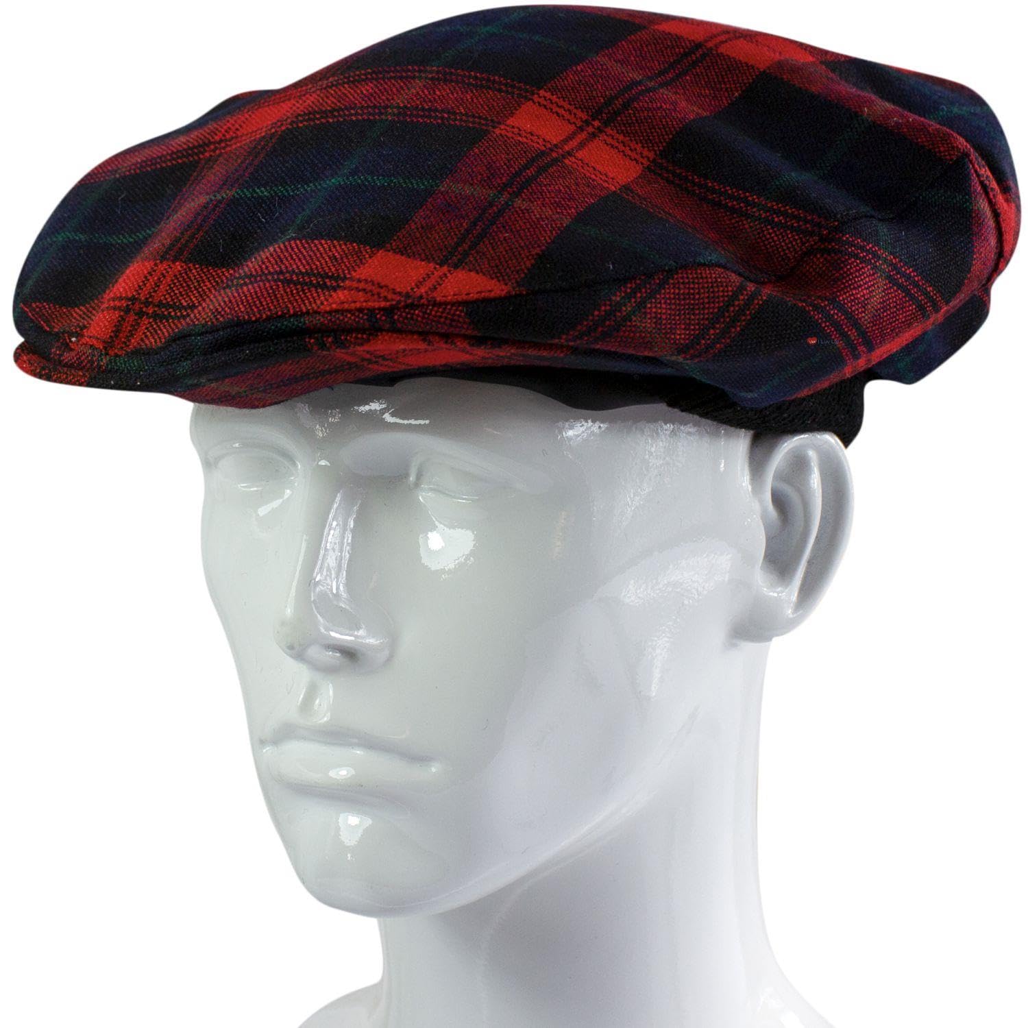 Schal und Schiebermütze aus Lammwolle Geschenkset MacLachlan Modern Tartan Halstuch und Flatcap Barett für Herren und Damen Einheitsgröße Elastisches Band Komfort Fit Hergestellt in Schottland