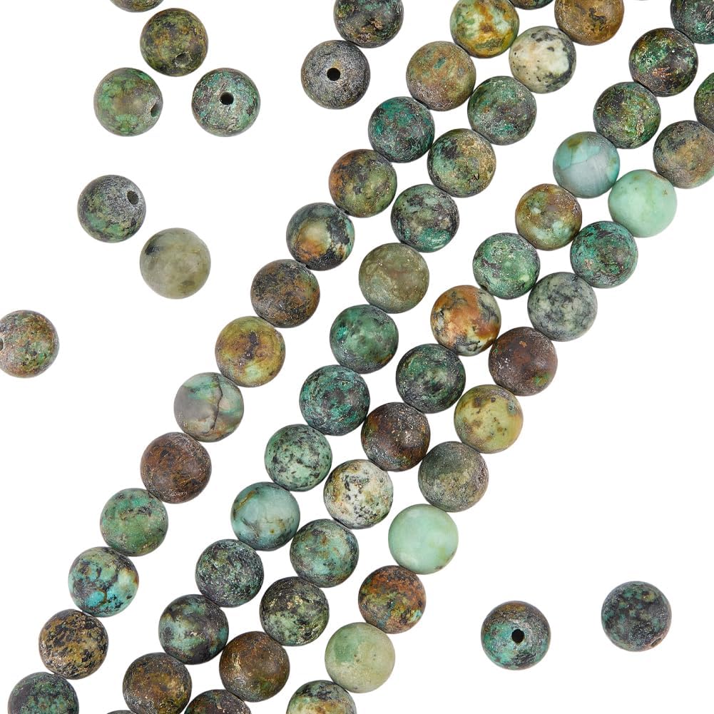 1 Box 120PCS 6MM Turquoise Round Beads Strand with Hole Natural African Jasper Gemstone Frosted Round Smooth Stone Loose Spacer Bead for Jewelry Making Bracelet Necklace DIY Craft Supply - Image 7