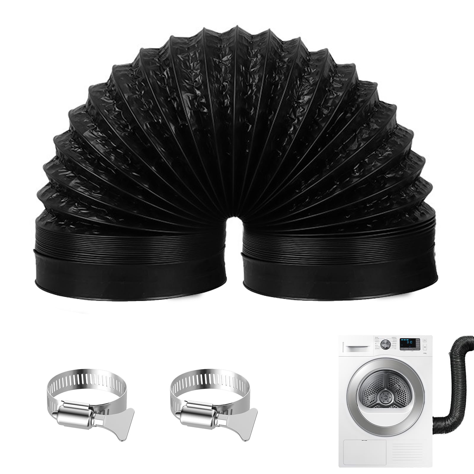 Tubo Flessibile Ventilazione 100mm X 2m - Per Cappe, Asciugatrici, Aria Condizionata - Foto 7